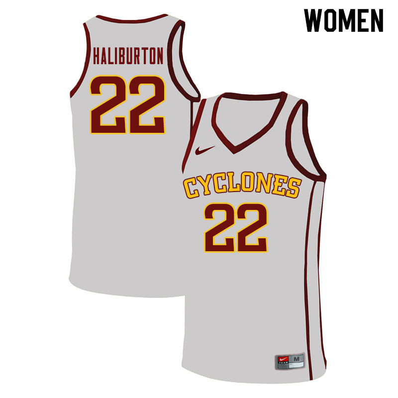 Women #22 Tyrese Haliburton Iowa State Cyclones College Basketball Jerseys Sale-White - Click Image to Close